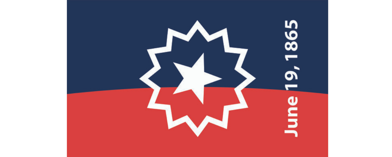 Red, white and blue official Juneteenth flag