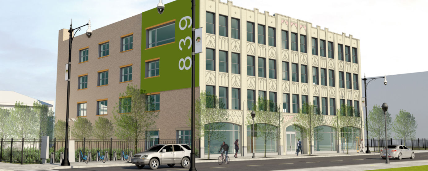artists rendering of the Auburn Gresham Healthy Lifestyle Hub building