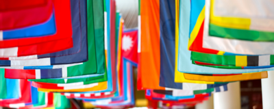 row of flags from variety of countries