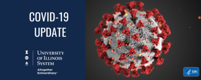 COVID-19 UPDATE from U of I System, with virus image