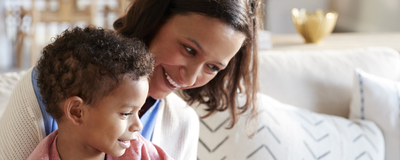Mother and child reading