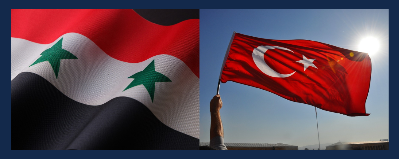 Flags from Syria and Turkey