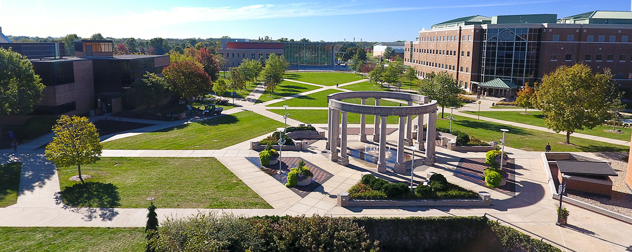 overhead view of UIS campus